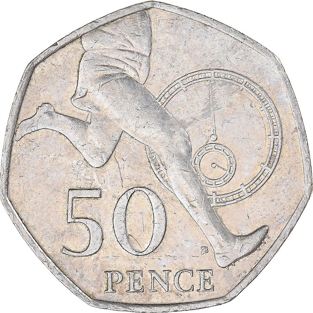 Regno Unito | Moneta da 50 Pence | Elizabeth II | Quarto ritratto | Miglio in quattro minuti | 2004 - 2009