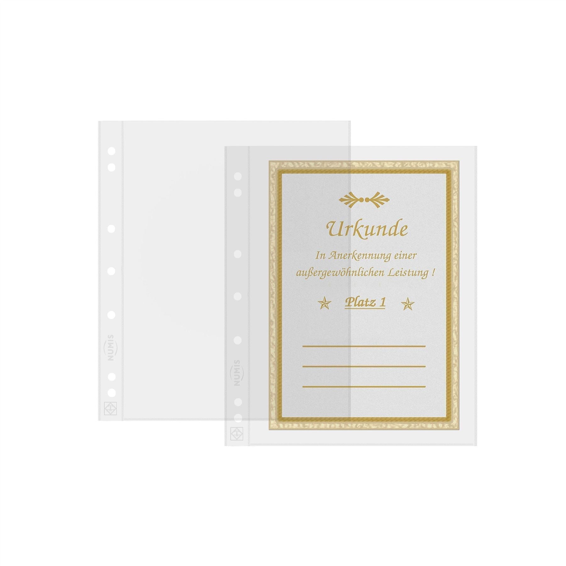 NUMIS Sheets for Ringbinder Albums | Fits Banknotes, Coin Blistercards, Documents | Packs of 10 | Different Pocket Configurations