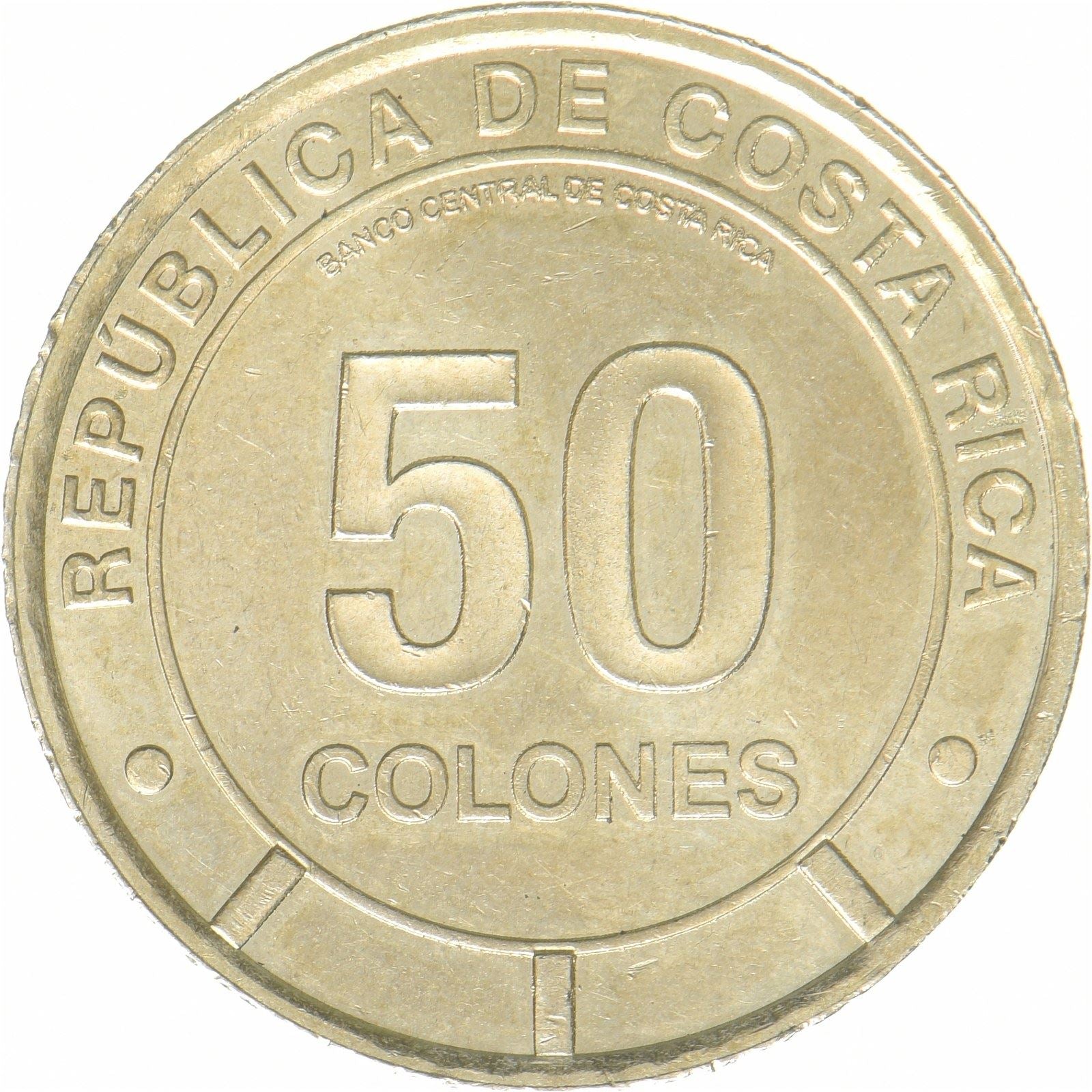Costa Rica | 50 colones-mynt | Krabbe | Nikkelmessing | UC:225 | 2023