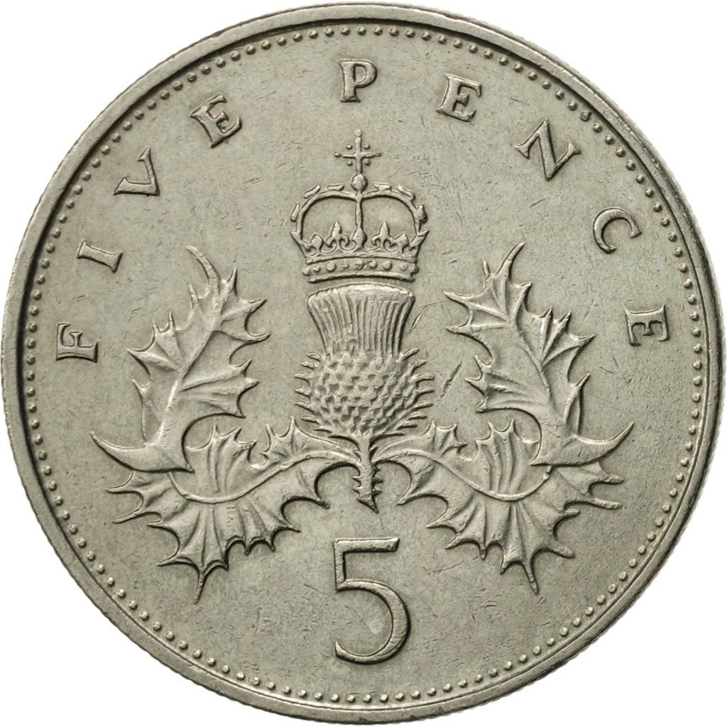 United Kingdom | 5 Pence Coin | Elizabeth II | Km:937 | 1985 - 1990