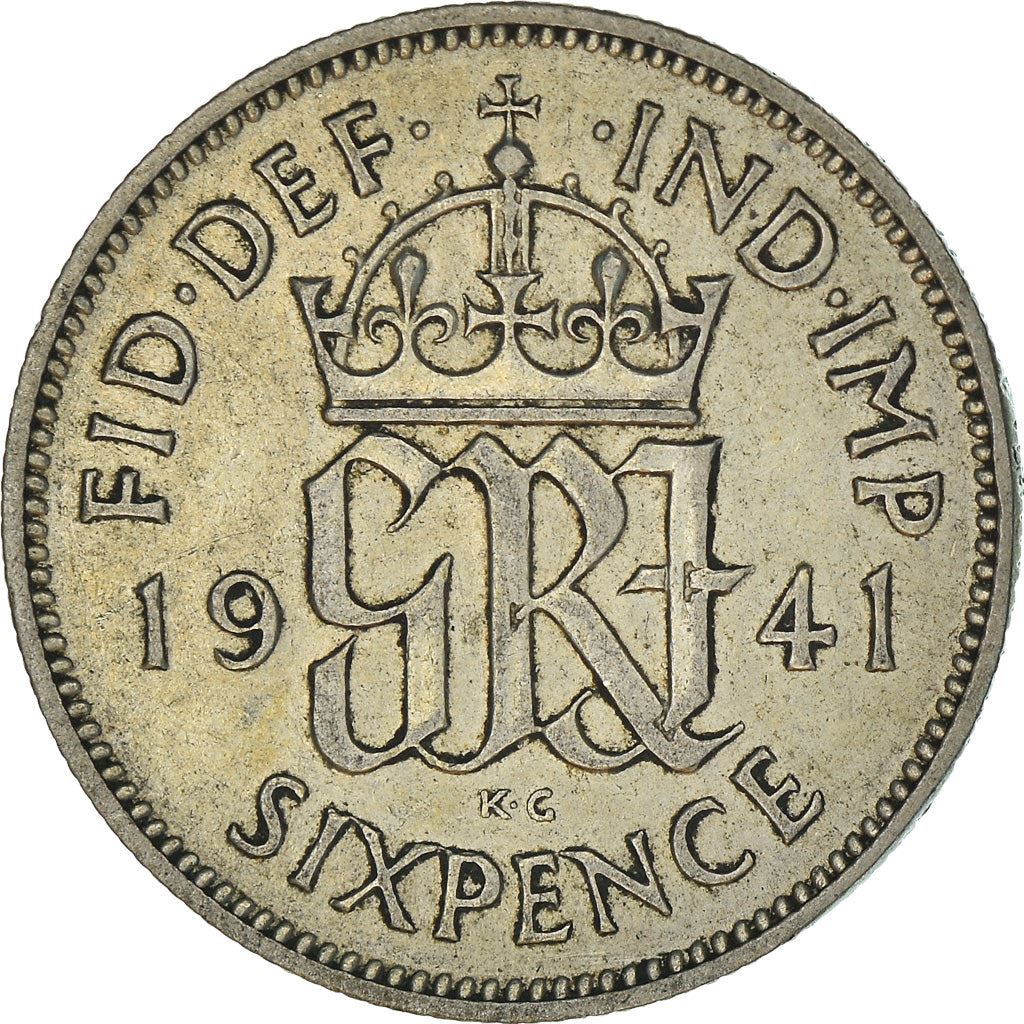 United Kingdom | 6 Pence Coin | George VI | KM:852 | 1937 - 1946