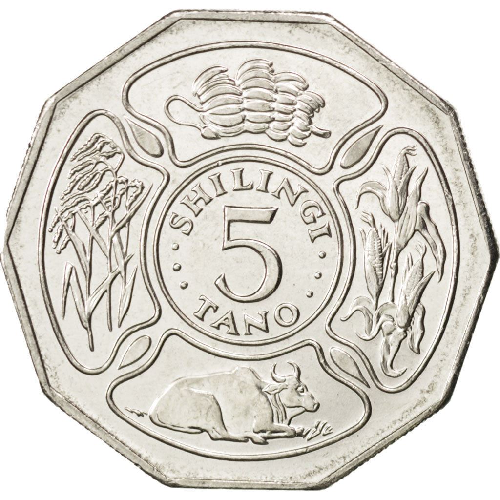 Tanzania | 5 Shilingi Coin | Cow | Corn | Km:23A | 1990 - 1993