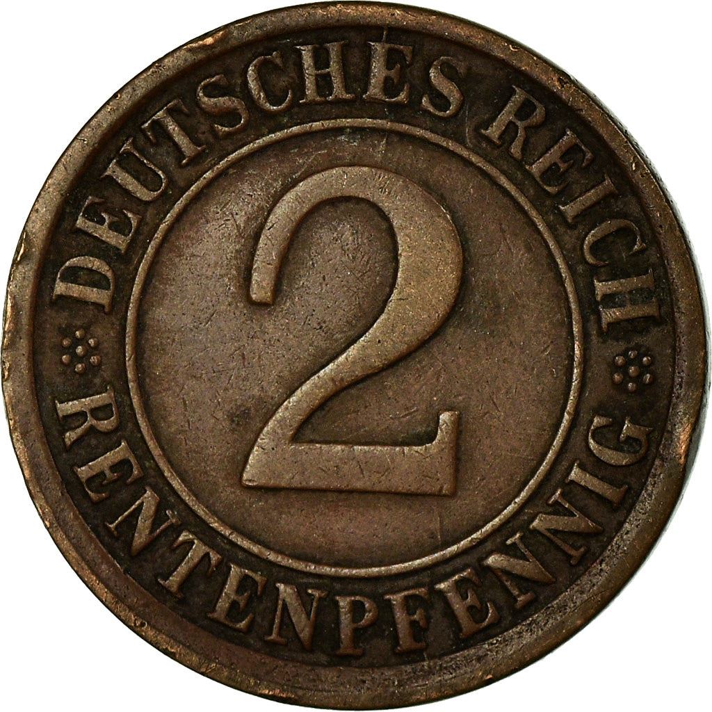 Germany | 2 Rentenpfennig Coin | Bronze | KM:31 | 1923 - 1924