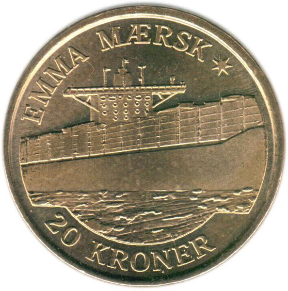 デンマーク | 20クローネ硬貨 | コンテナ船 | KM:942 | 2011