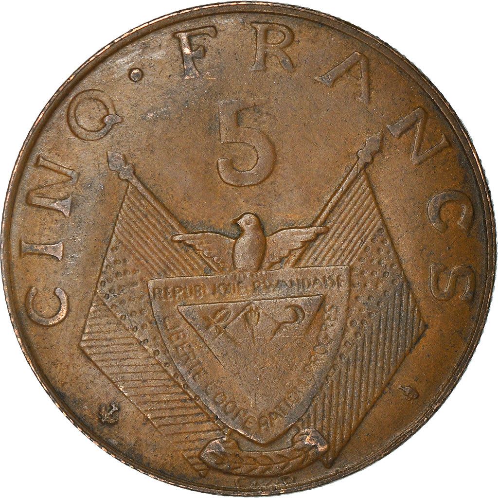Rwanda | 5 Francs Coin | Grégoire Kayibanda | Km:6 | 1964 - 1965
