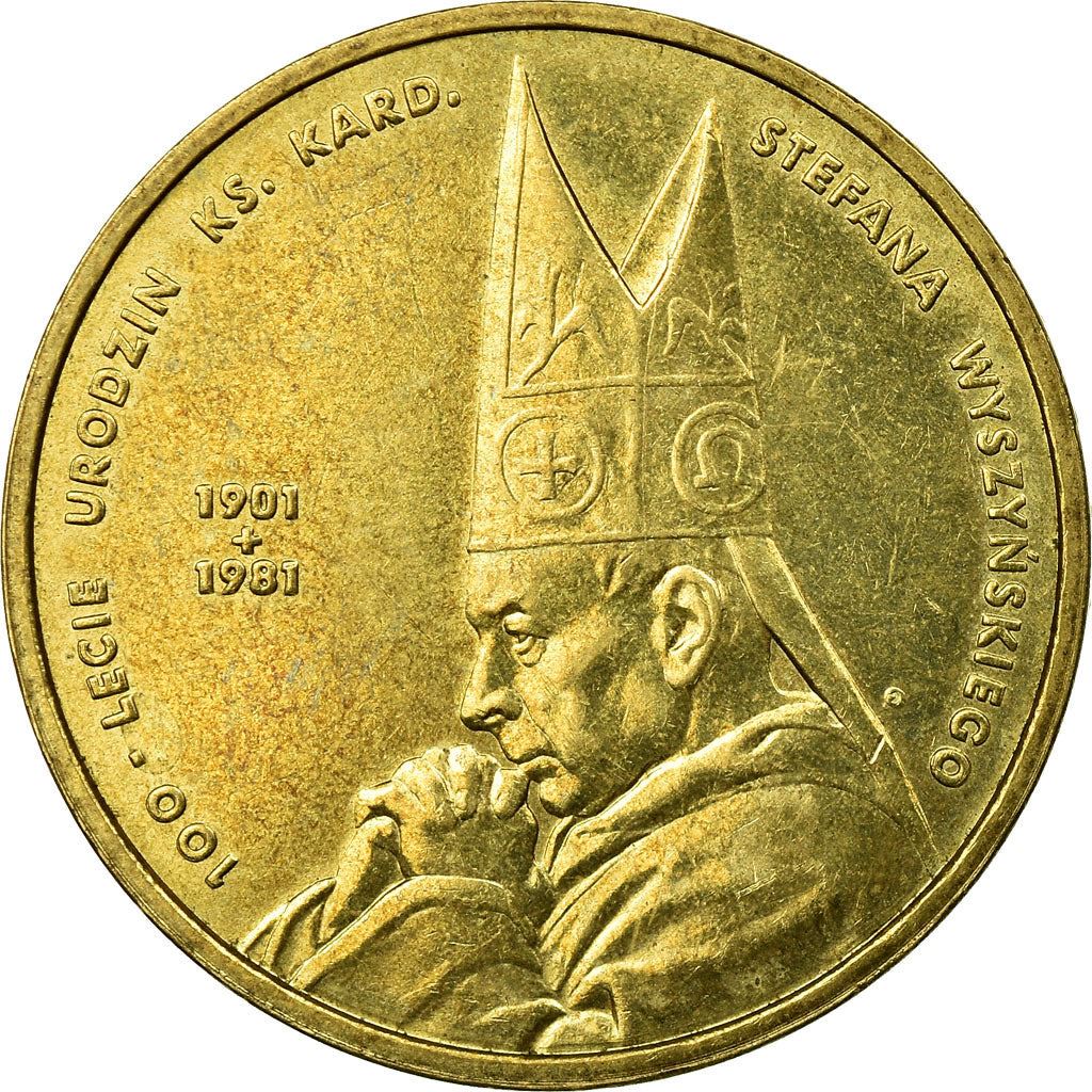 Poland | 2 Zlotys Coin | Cardinal Stefan Wyszyński | Y:418 | 2001