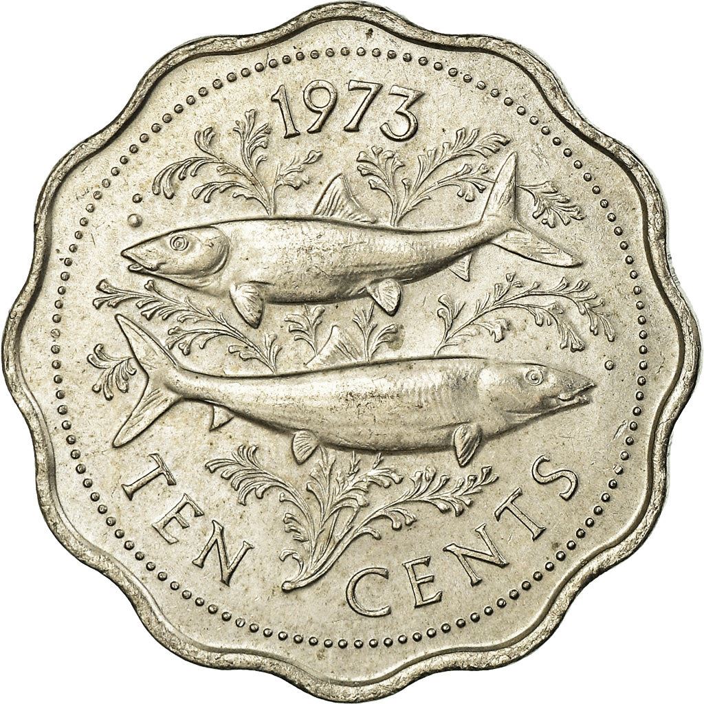 The Bahamas | 10 Cents Coin | Bonefish | Km:39 | 1973