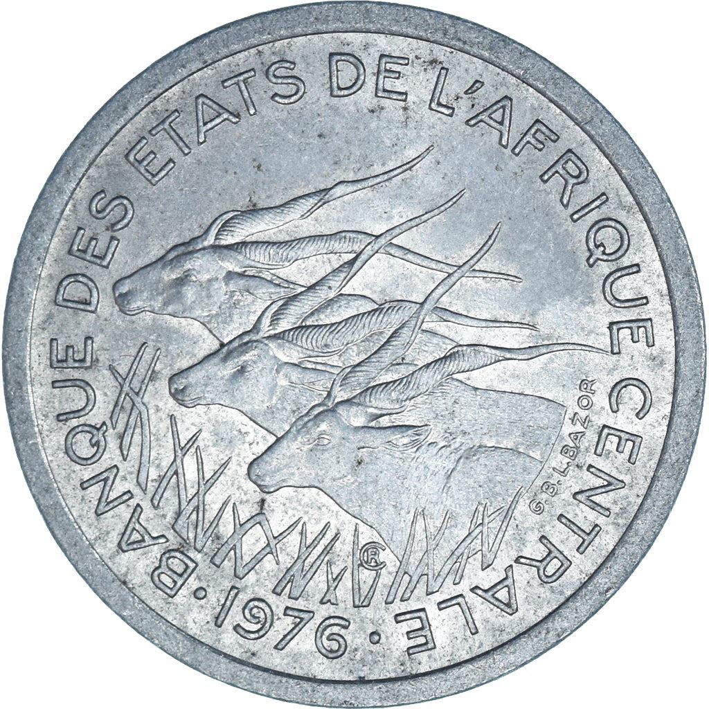 Central African States | 1 Franc Cfa Coin | Antelope | Crops | Km:8 | 1974 - 2003