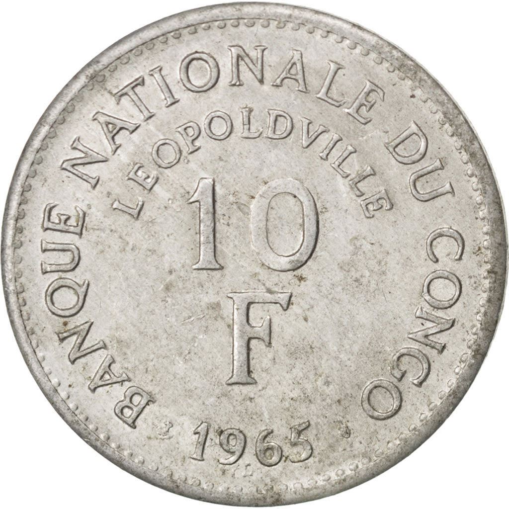 Congo-Leopoldville | 10 Francs Coin | Lion | Km:1 | 1965