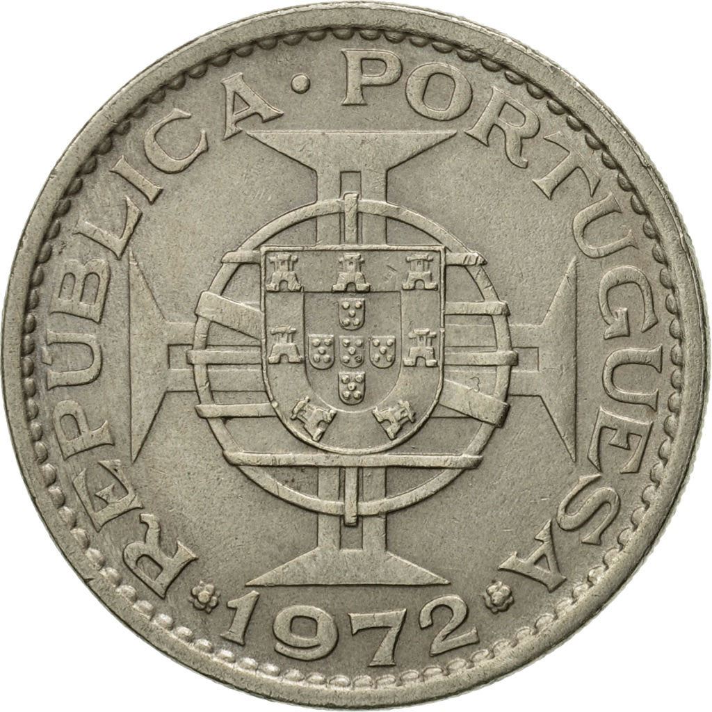 Angola | 5 Escudos Coin | Horse | Elephant | Shield | Km:81 | 1972 - 1974