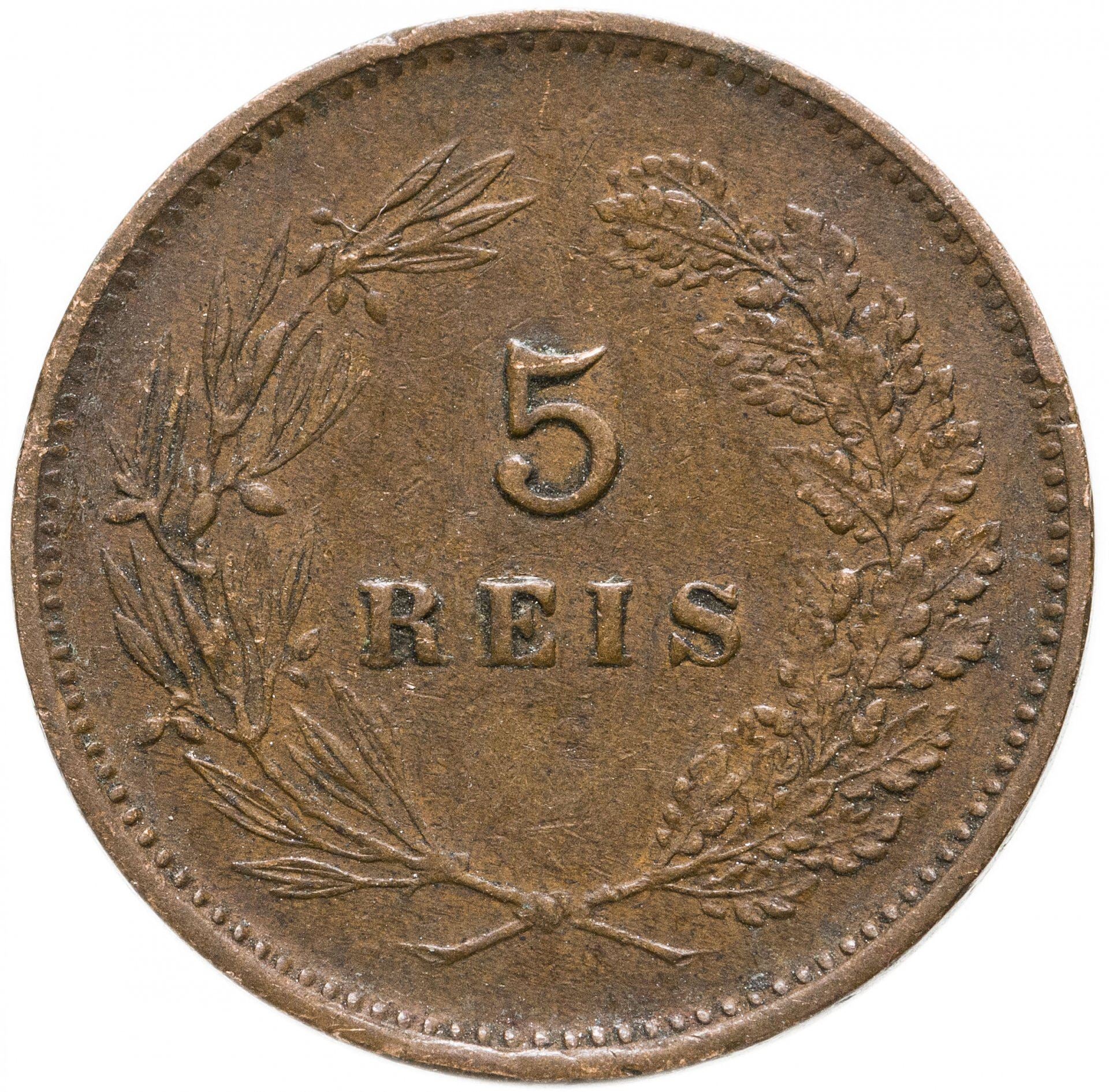 Portugal | 5 Reis Mønt | Charles I | KM:530 | 1890 - 1906