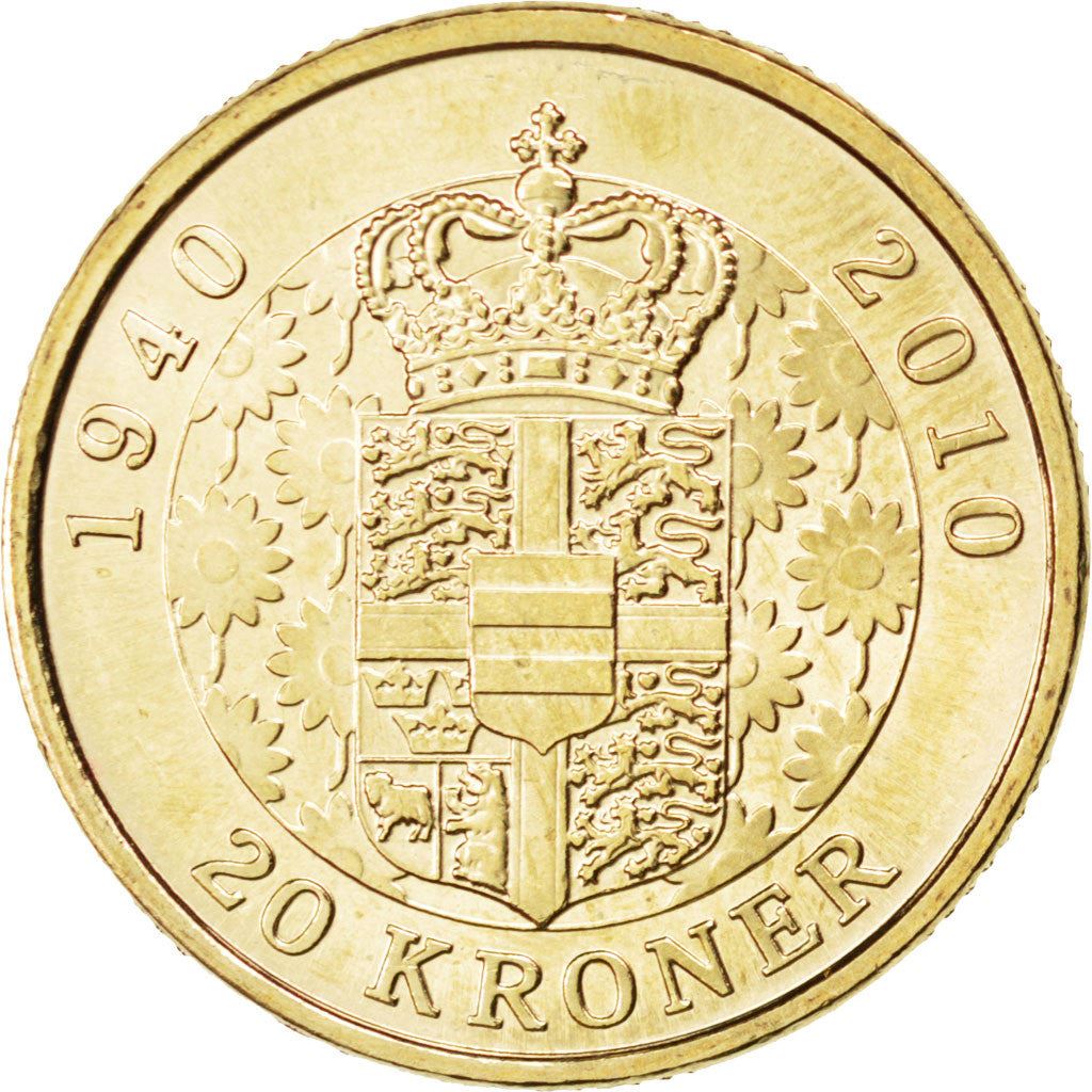 Denmark | 20 Kroner Coin | Margrethe II | KM:937 | 2010