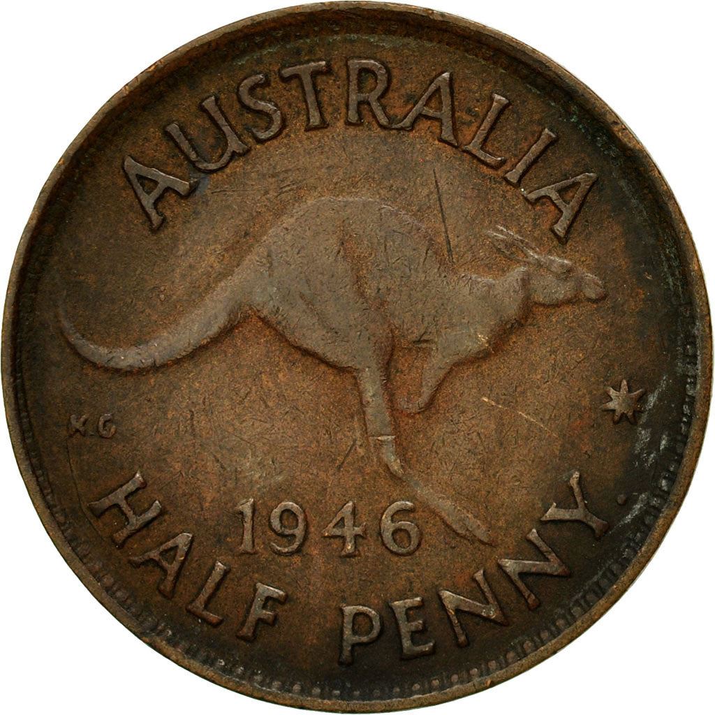 Australia | 1/2 Penny Coin | Kangaroo | Km:41 | 1939 - 1948