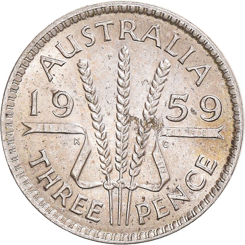 Australia | 3 Pence Coin | Wheat stalks | Km:57 | 1955 - 1964