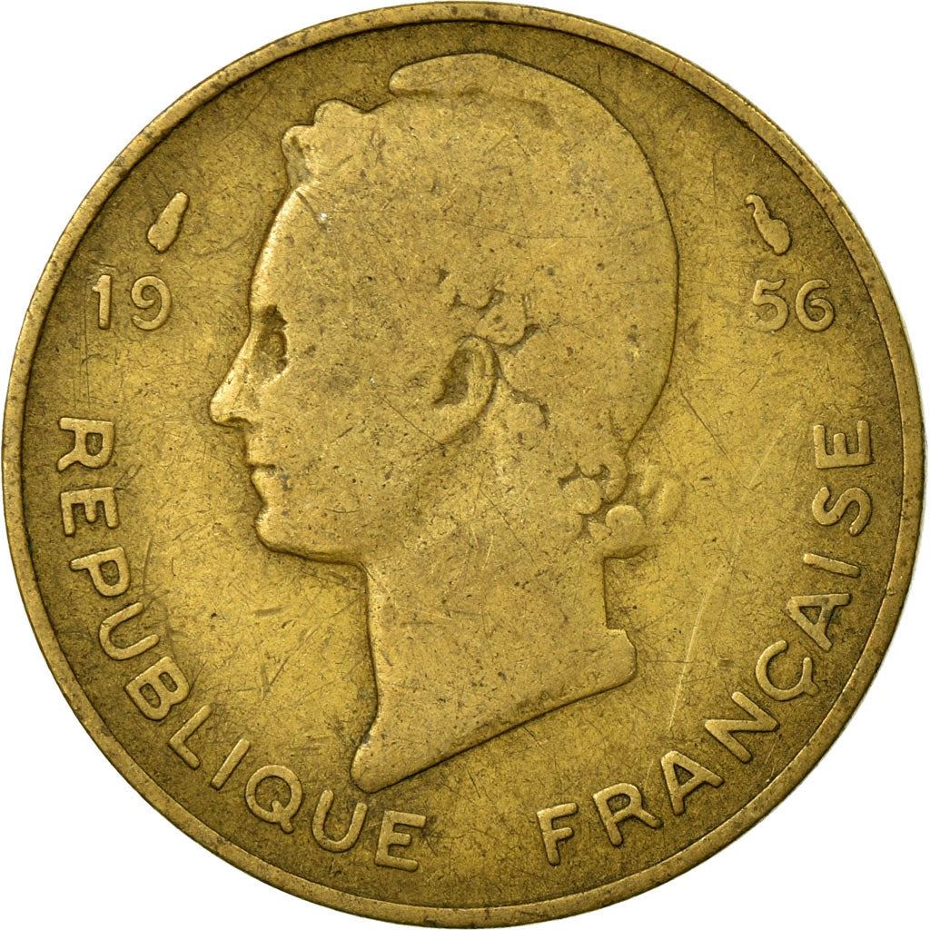 French West Africa | 10 Francs Coin | Marianne | Gazelle | Maize | Km:6 | 1956