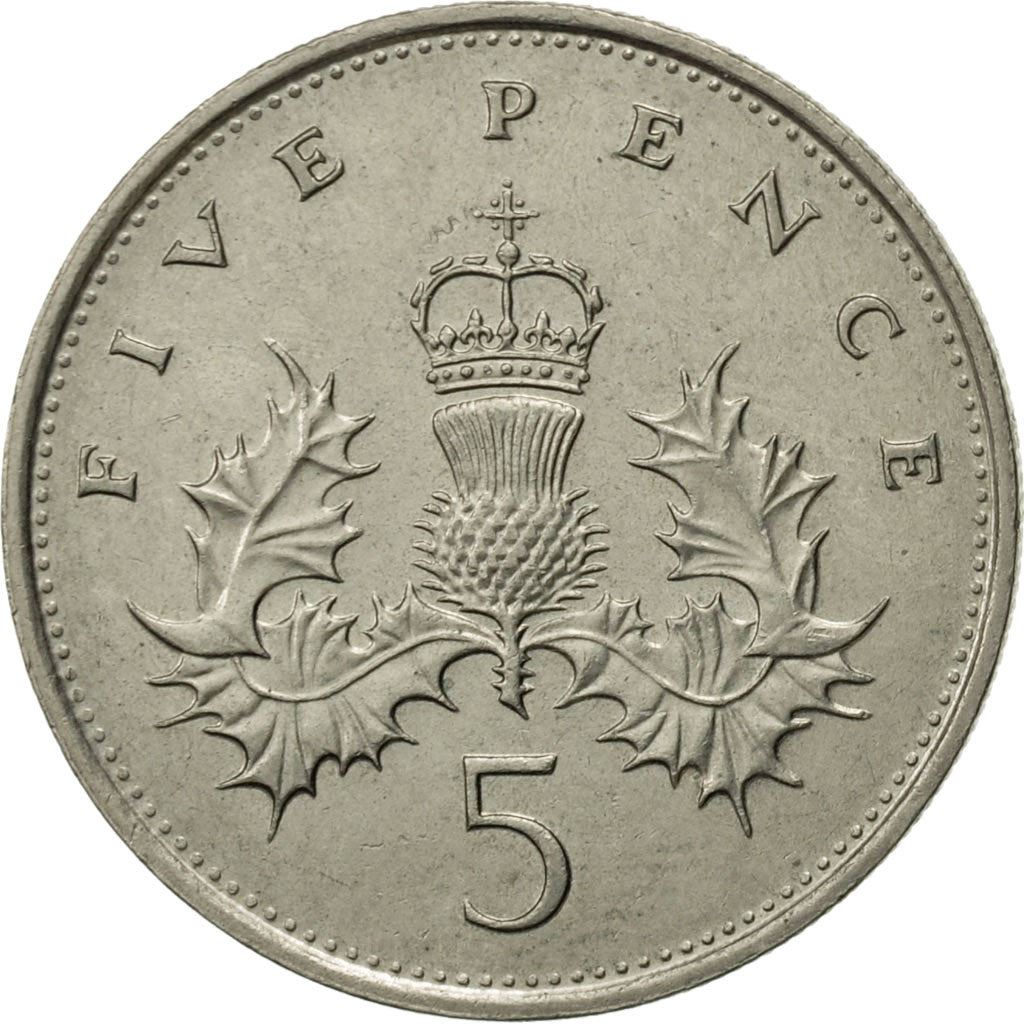 United Kingdom | 5 Pence Coin | Elizabeth II | Km:937 | 1985 - 1990