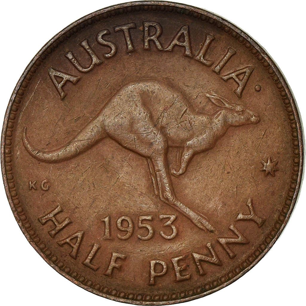 Australija | 1/2 Penio Moneta | Kengūra | KM:49 | 1953 - 1955