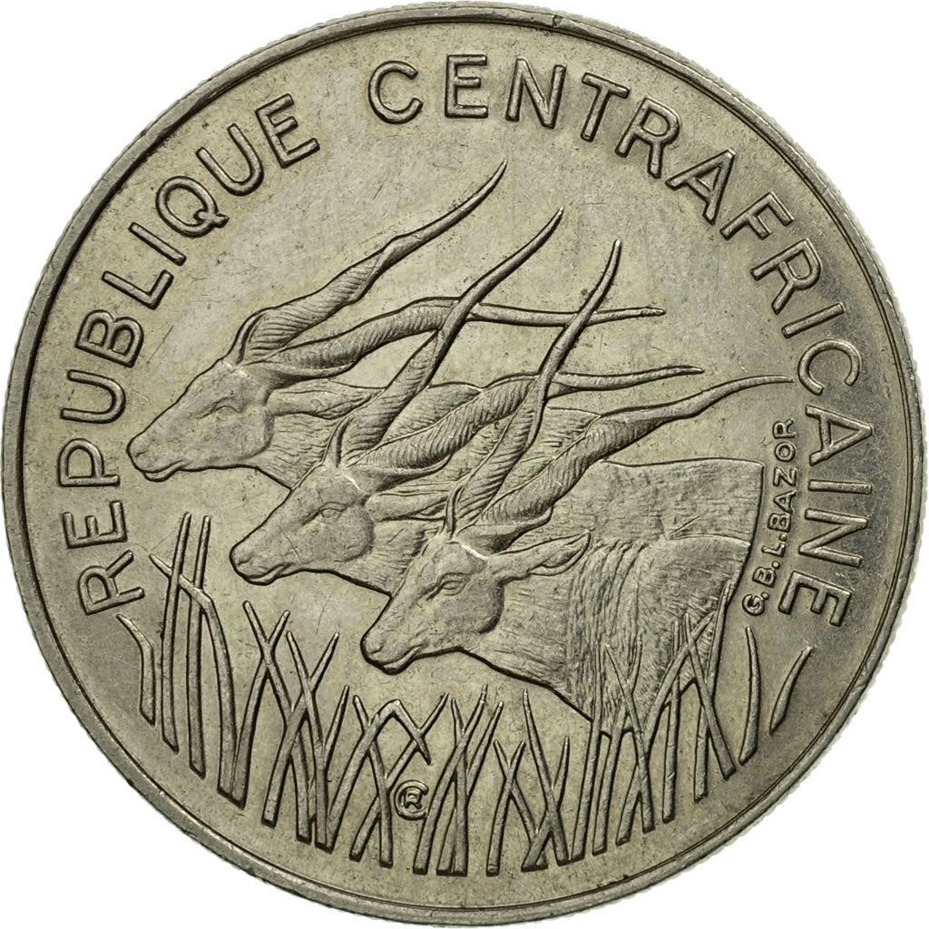Central African Republic | 100 Francs Cfa Coin | Antelope | Km:7 | 1975 - 1990