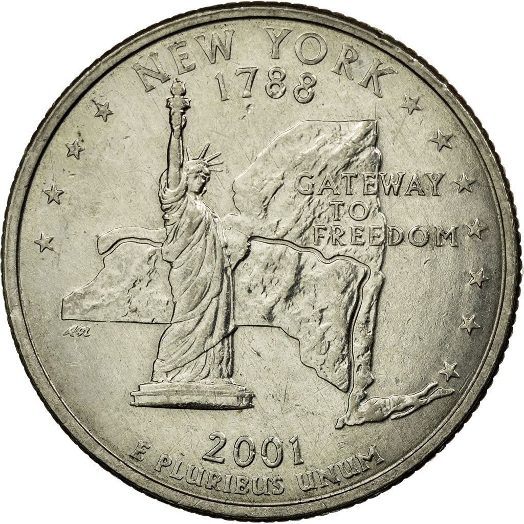 United States | 1/4 Dollar Coin | New York | Km:318 | 2001