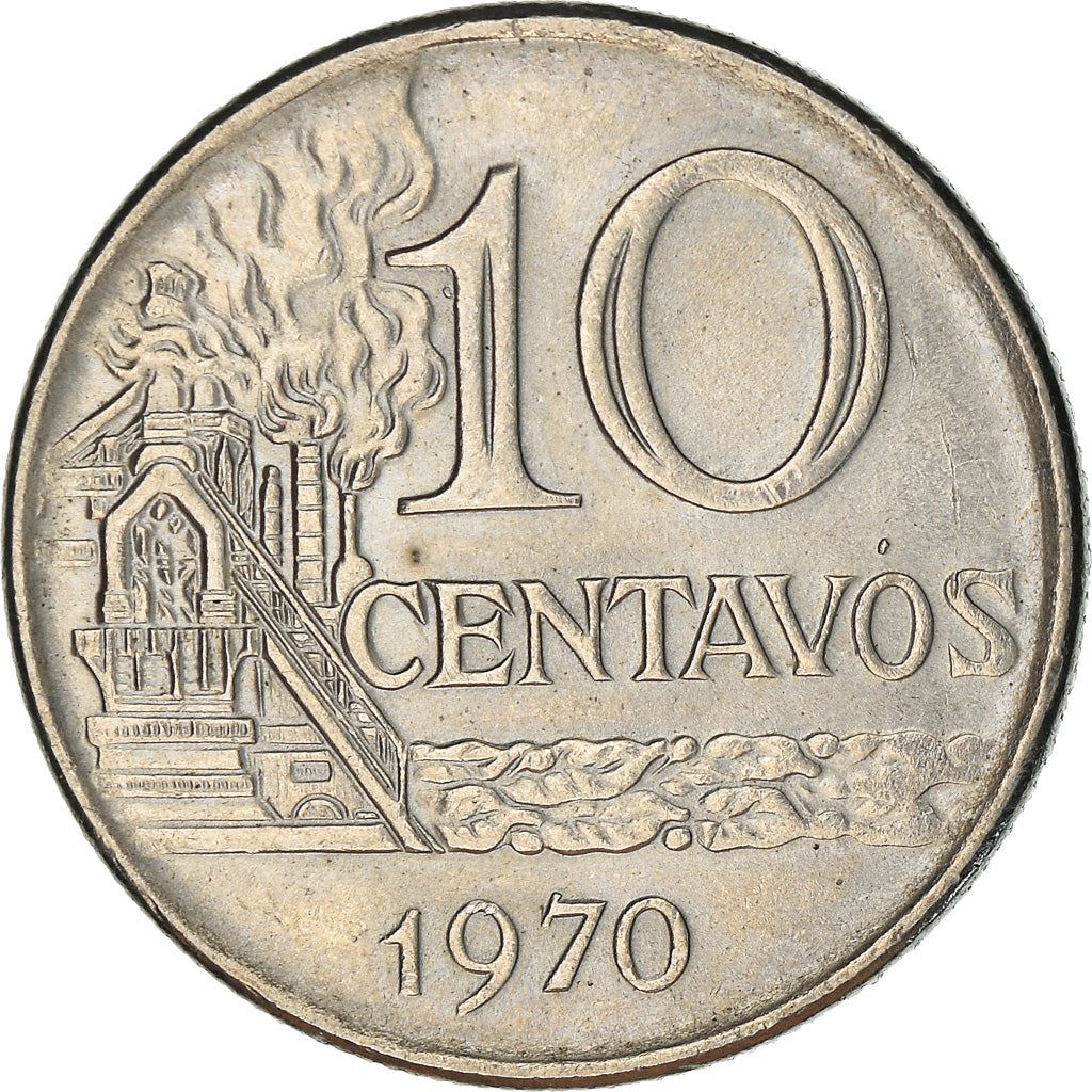 Brazil | 10 Centavos Coin | Effigy | Km:578 | 1967 - 1970
