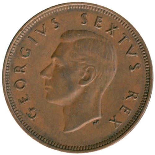 남아프리카 1 페니 동전 | 조지 6세 SOUTH AFRICA - SUID AFRIKA | KM34.1 | 1948 - 1950