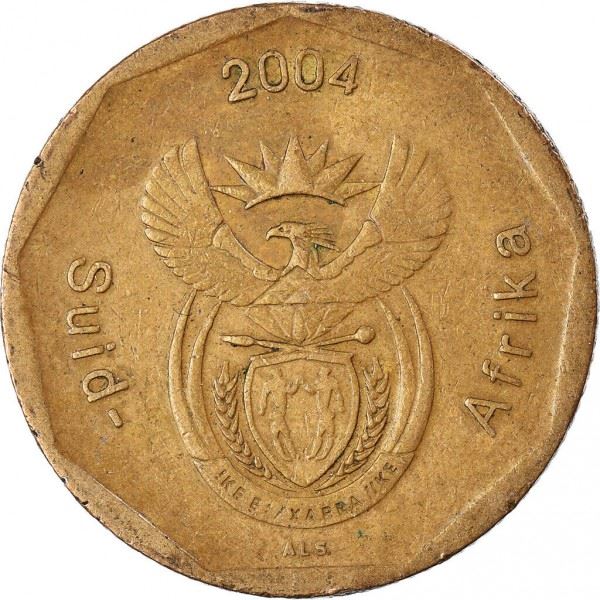 South Africa 50 Cents Afrikaans Legend - Suid-Afrika Coin KM331 2004