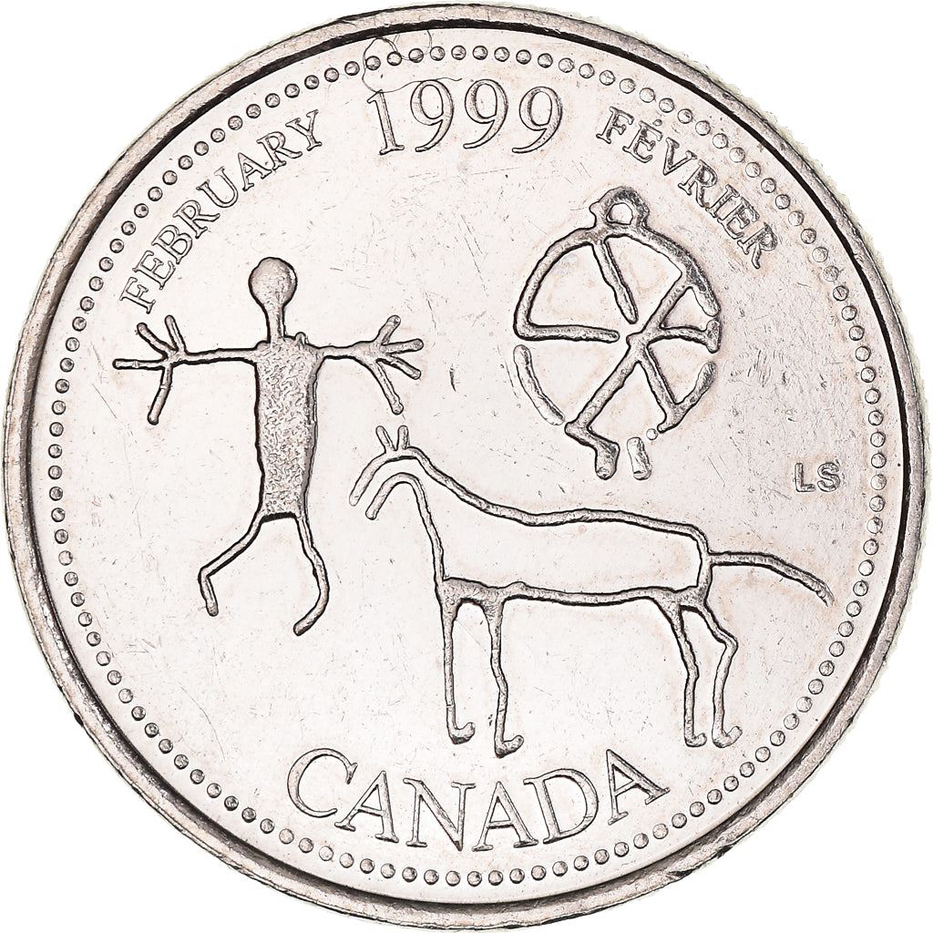Canada | 25 Cents Coin | Etched in Stone | Km:343 | 1999