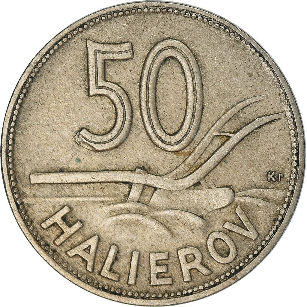 Slovakia 50 Halierov Coin | Plow | KM5 | 1940 - 1941