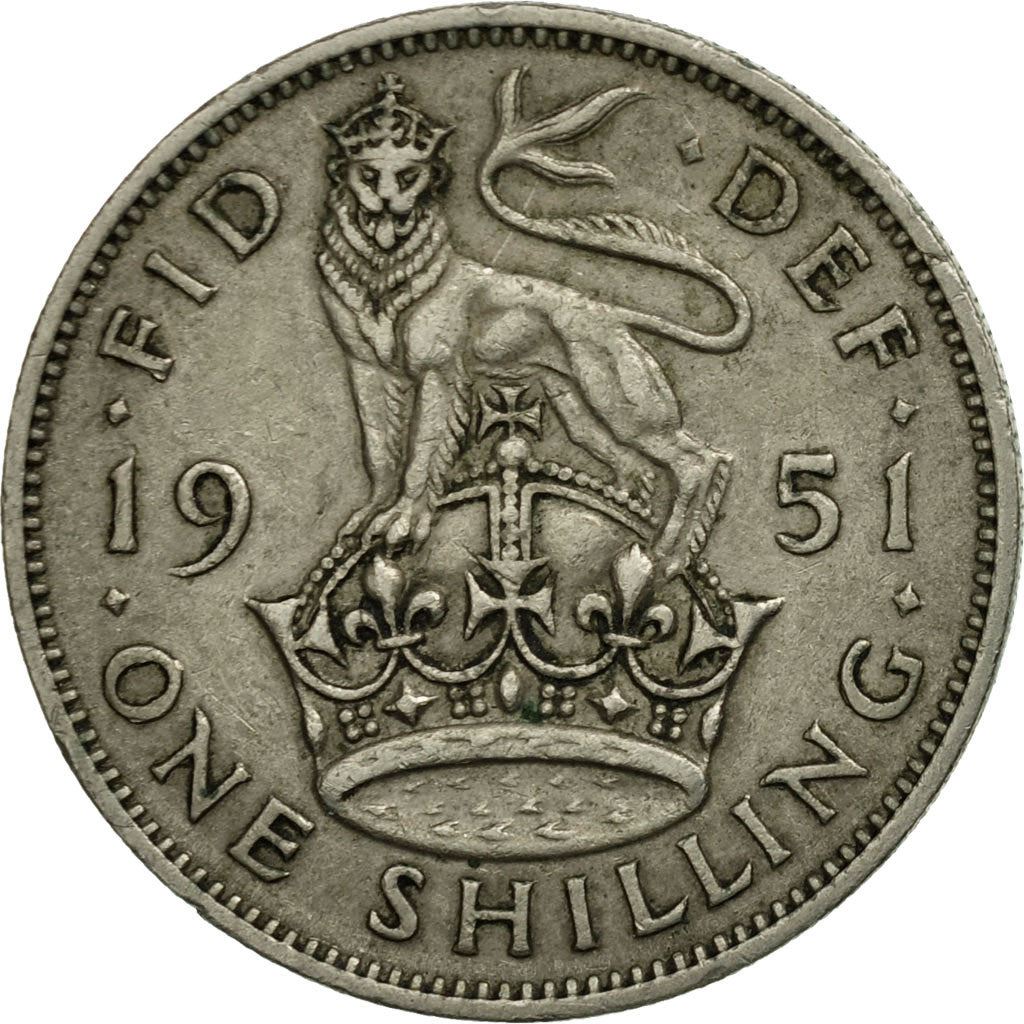 United Kingdom | 1 Shilling Coin | George VI | Km:876 | 1949 - 1952