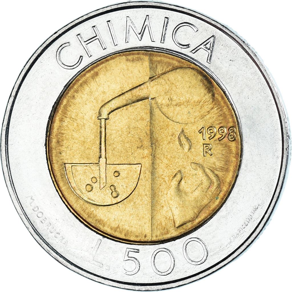 San Marino | 500 Lire Coin | Chemistry | Km:383 | 1998