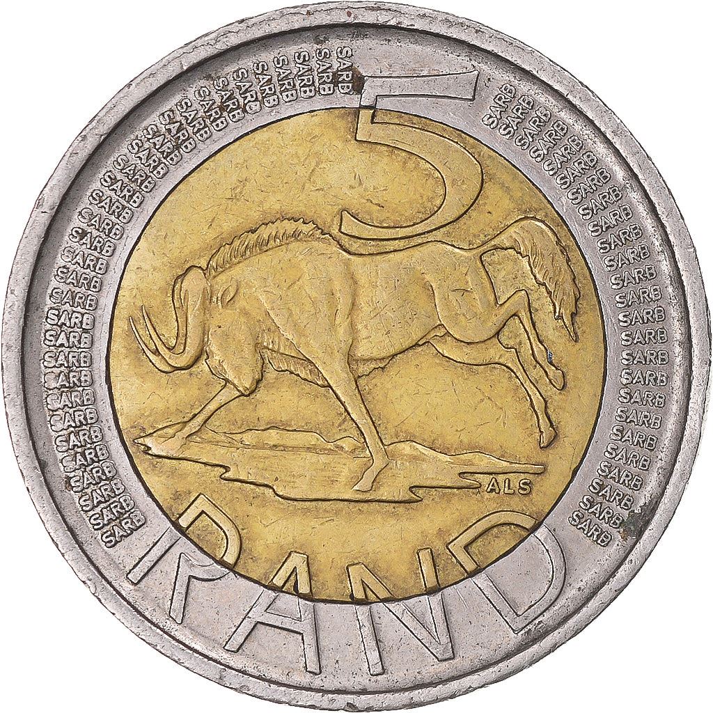 South Africa | 5 Rand Coin | Animals | Wildebeest | Gnu | Km:506 | 2011