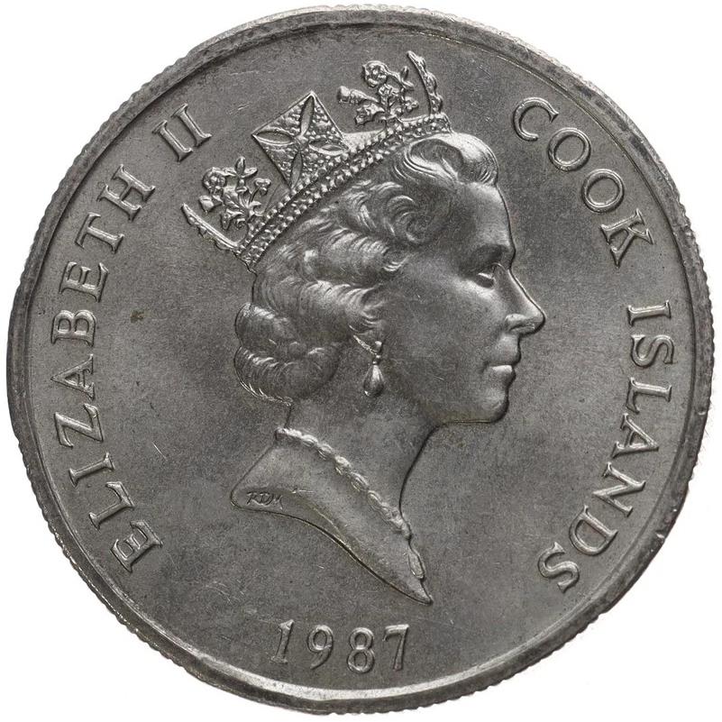 Cook Islands | 50 Cents Coin | Elizabeth II | Bonito Fish | KM:36 | 1987 - 1992