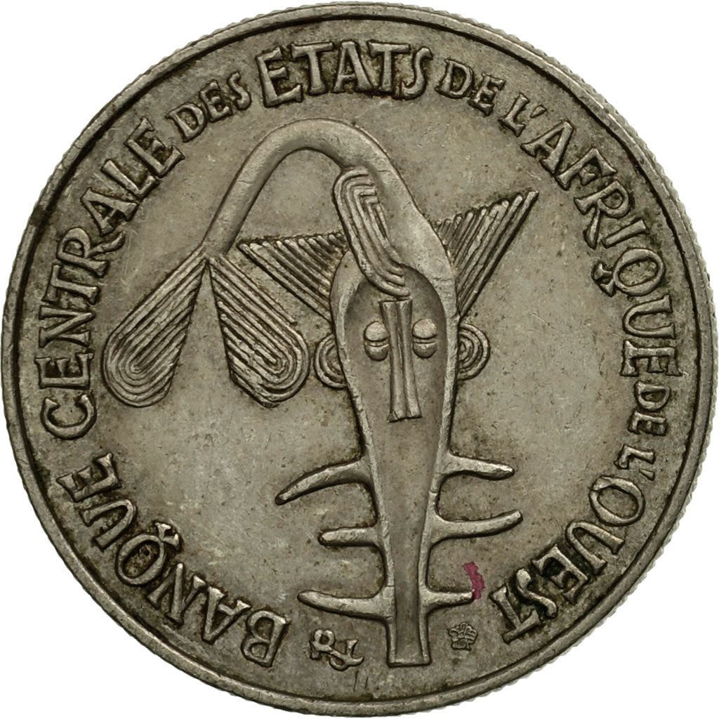 Western African States | 50 Francs Cfa Coin | Emblem of Central Bank | Beans | Grains | Nuts | Km:6 | 1972 - 2011