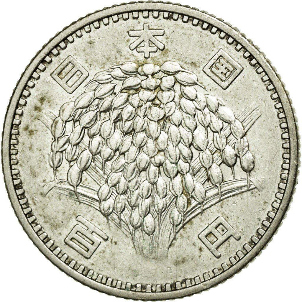 Japan | 100 Yen Coin | Sheaf of Rice | Y:78, Jnda:02-3, Schön:55 | 1959 - 1966