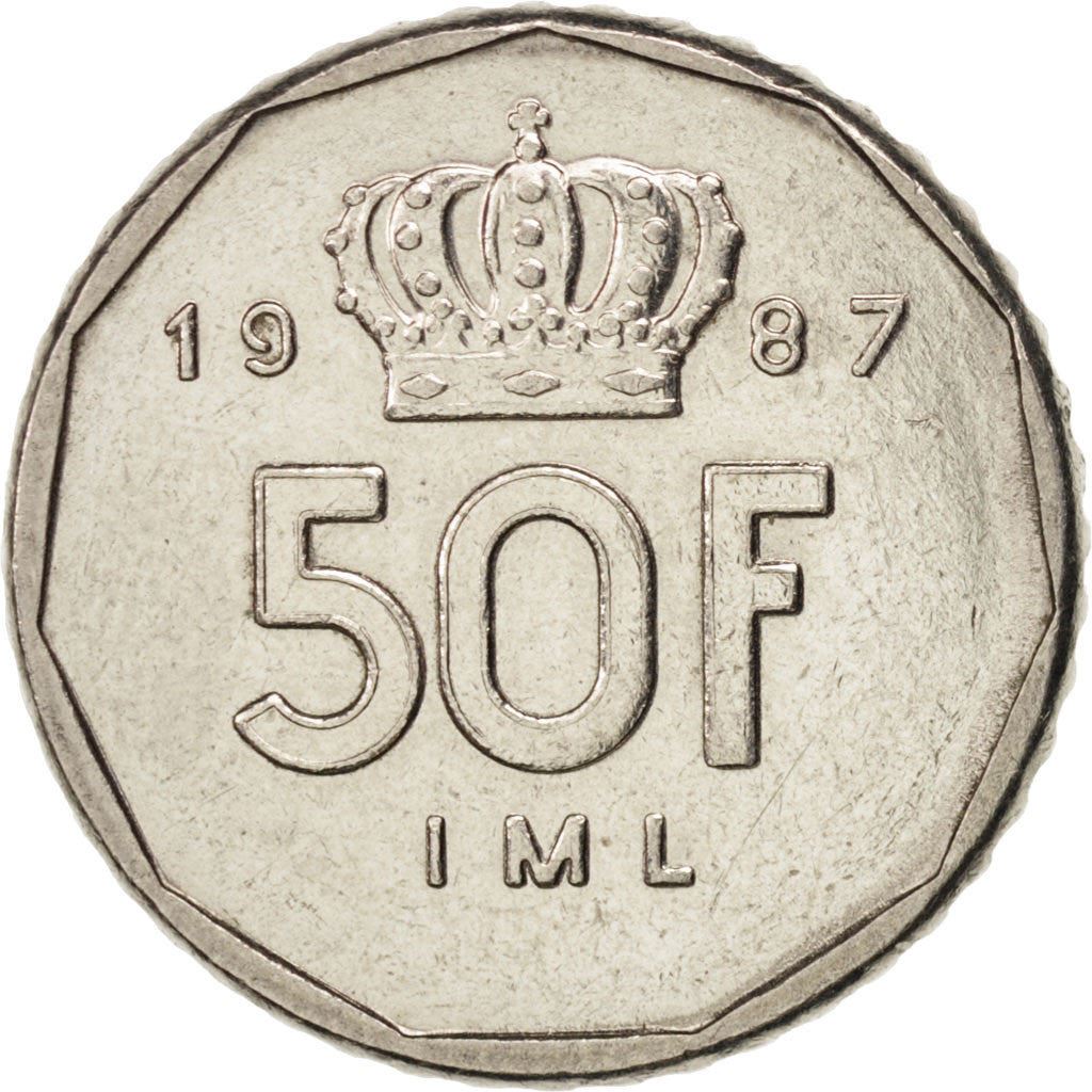 Luxembourg | 50 Francs Coin | Nickel | Monarch | Crown | KM:62 | 1987-1989