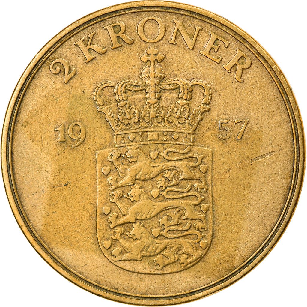 Denmark | 2 Kroner Coin | Frederik IX | Km:838 | 1947 - 1959
