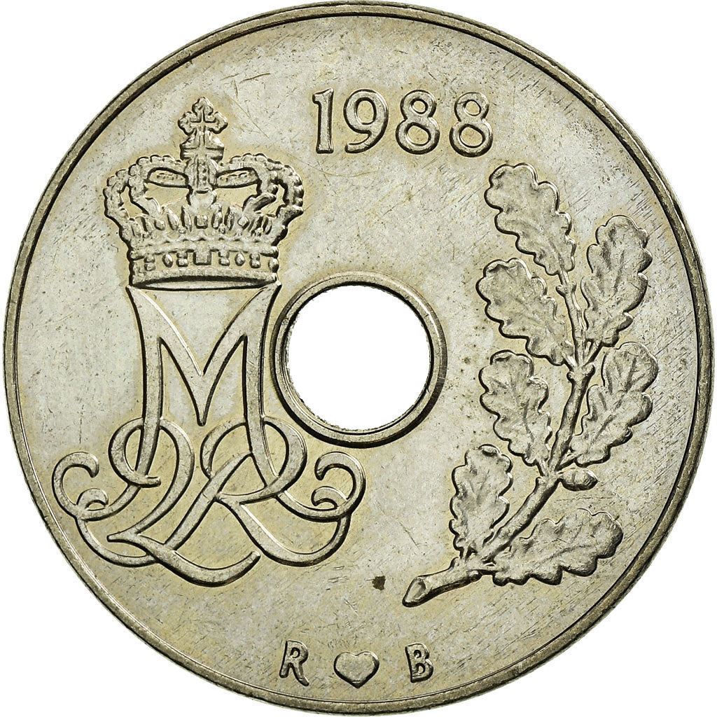 Denmark | 25 Ore Coin | Monogram | Km:861 | 1973 - 1988