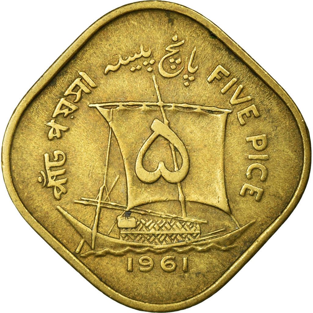 Pakistan | 5 Pice Coin | Crescent Moon | Sailboat | Km:18 | 1961