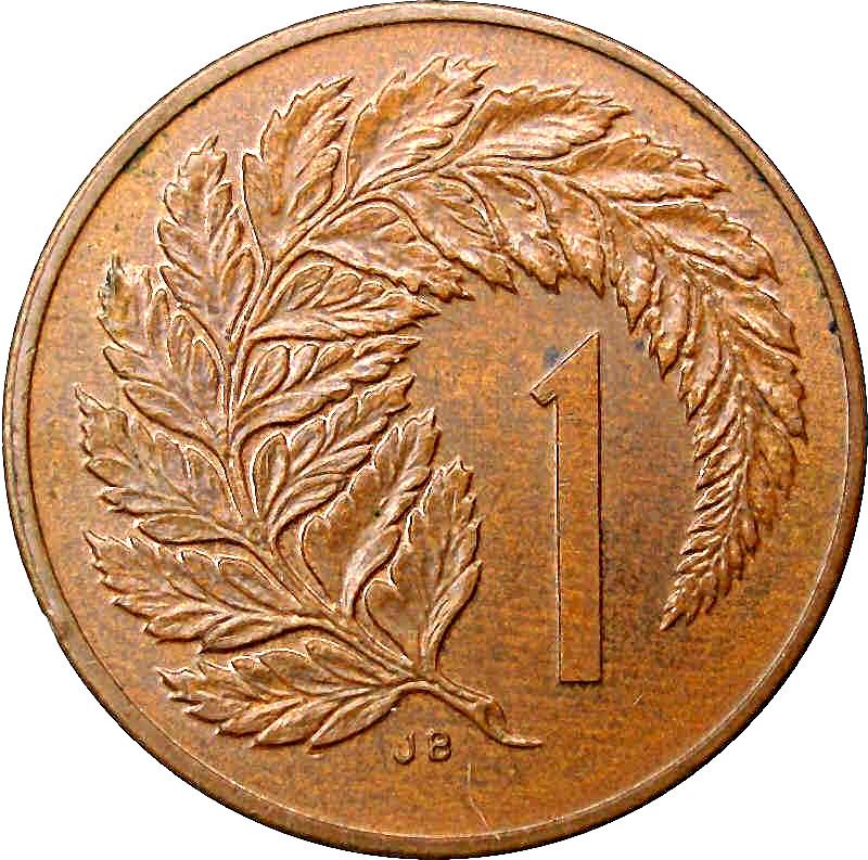 New Zealand | 1 Cent Coin | Elizabeth II | Silver Fern | Km:58 | 1986 - 1988