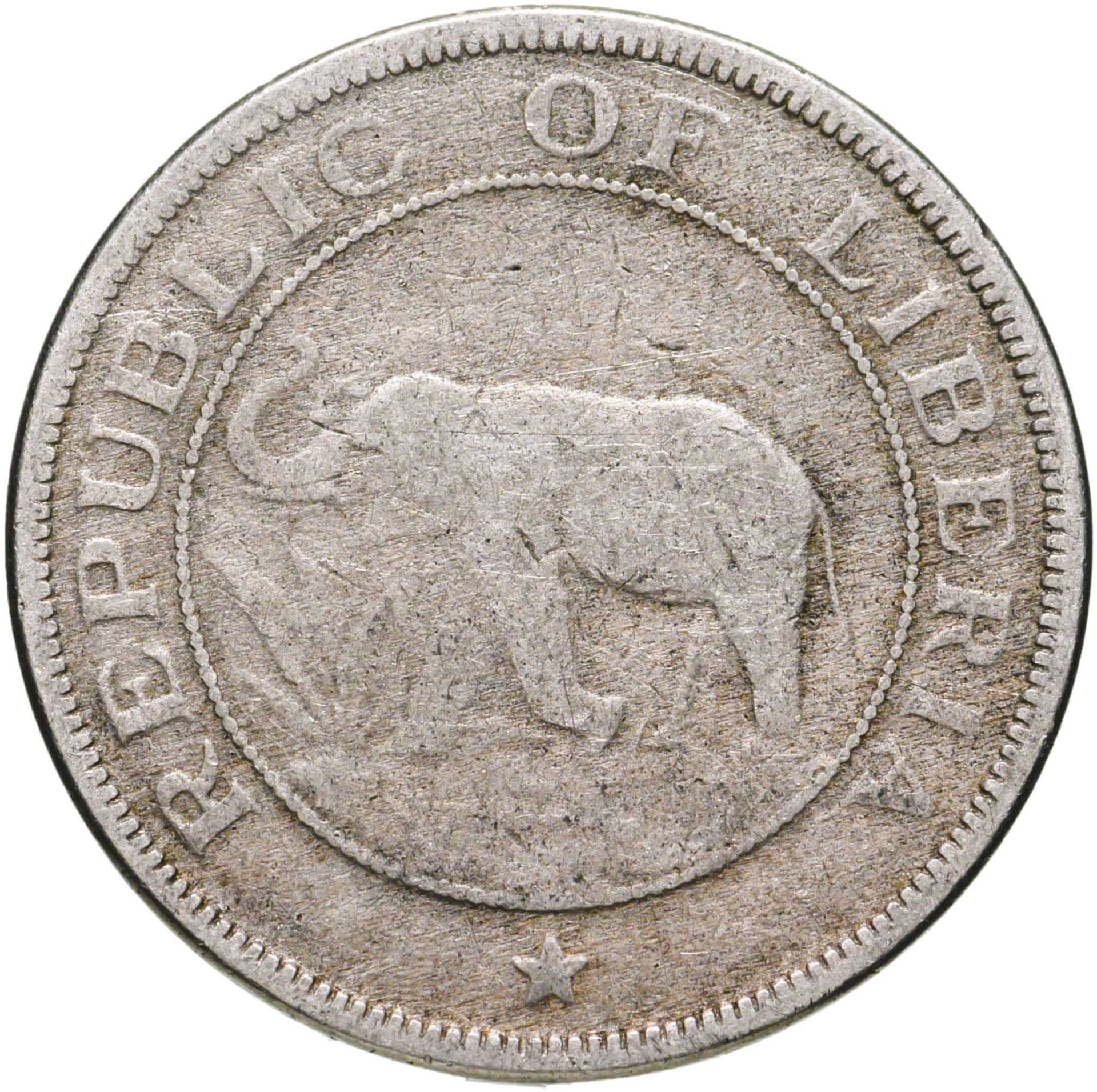 Liberia | 2 Cents Coin | Elephant | Km:12A | 1941 - 1978