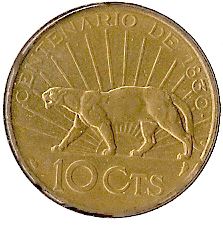 Uruguay 10 Centesimos Coin | Marrianne | Puma | KM25 | 1930