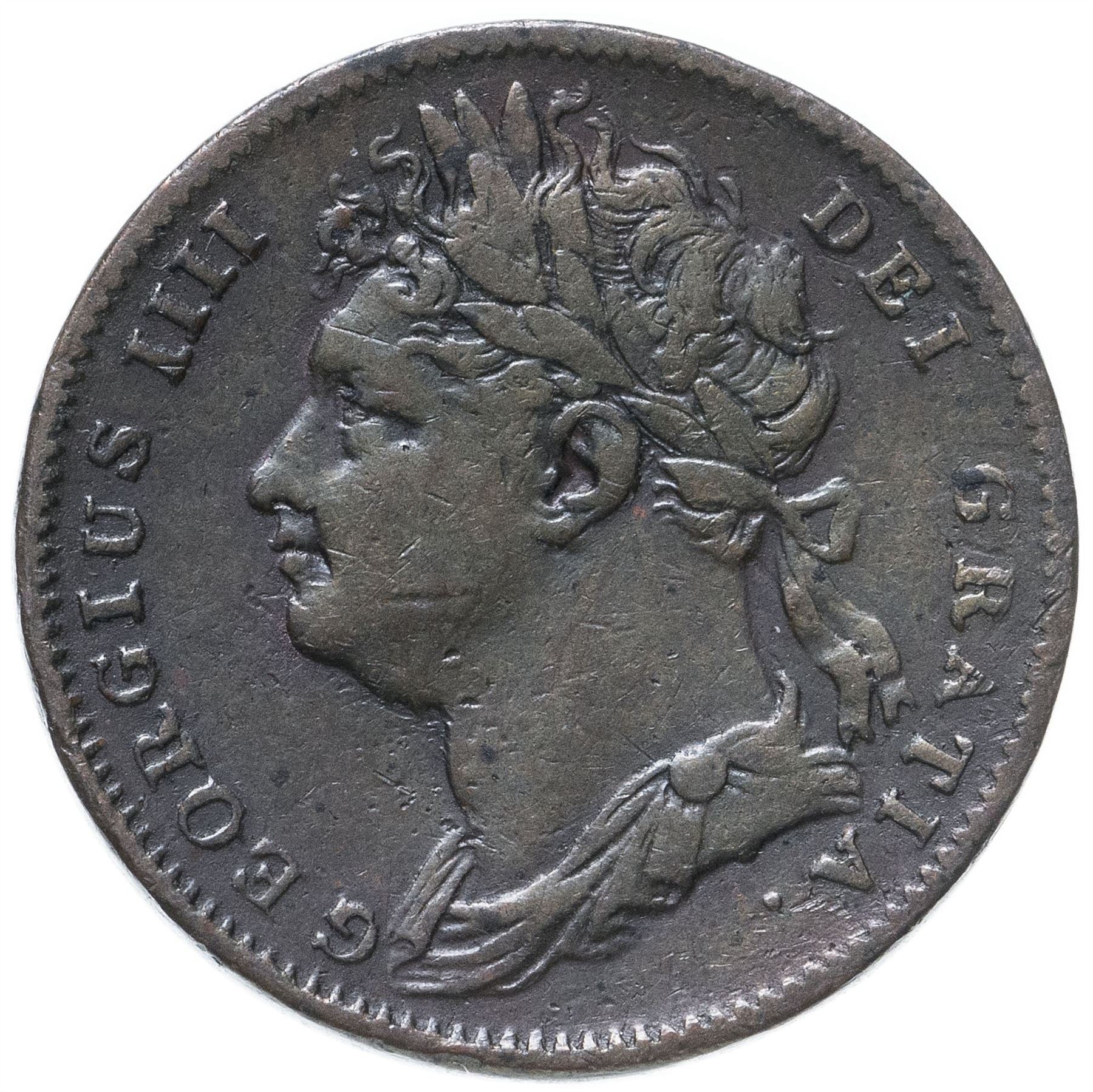 United Kingdom 1 Farthing Coin | George IV 1st issue | 1821 - 1826