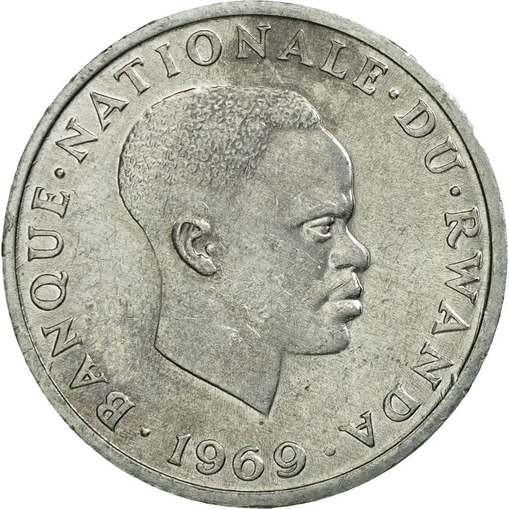 Rwanda | 1 Franc Coin | Grégoire Kayibanda | Km:8 | 1969
