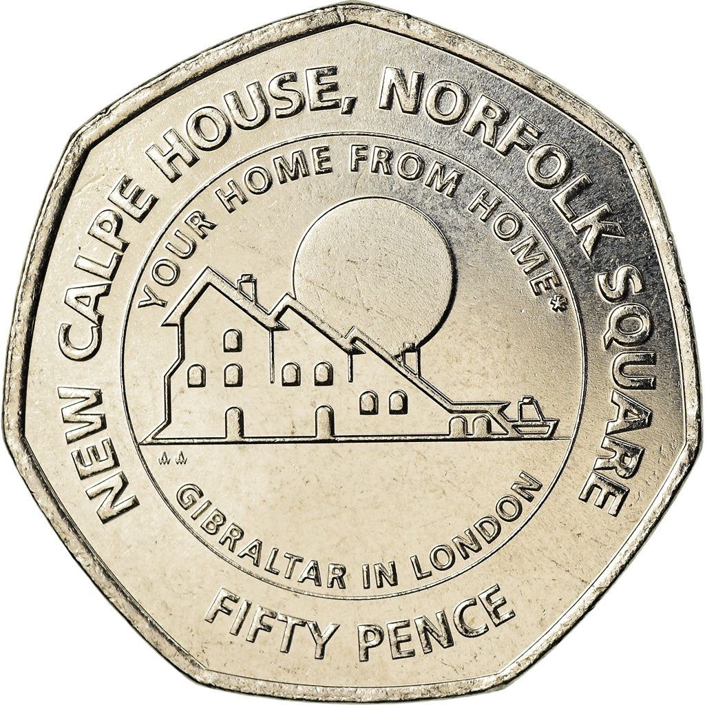 Gibraltar | 50 Pence Coin | New Calpe House | Km:1623 | 2018