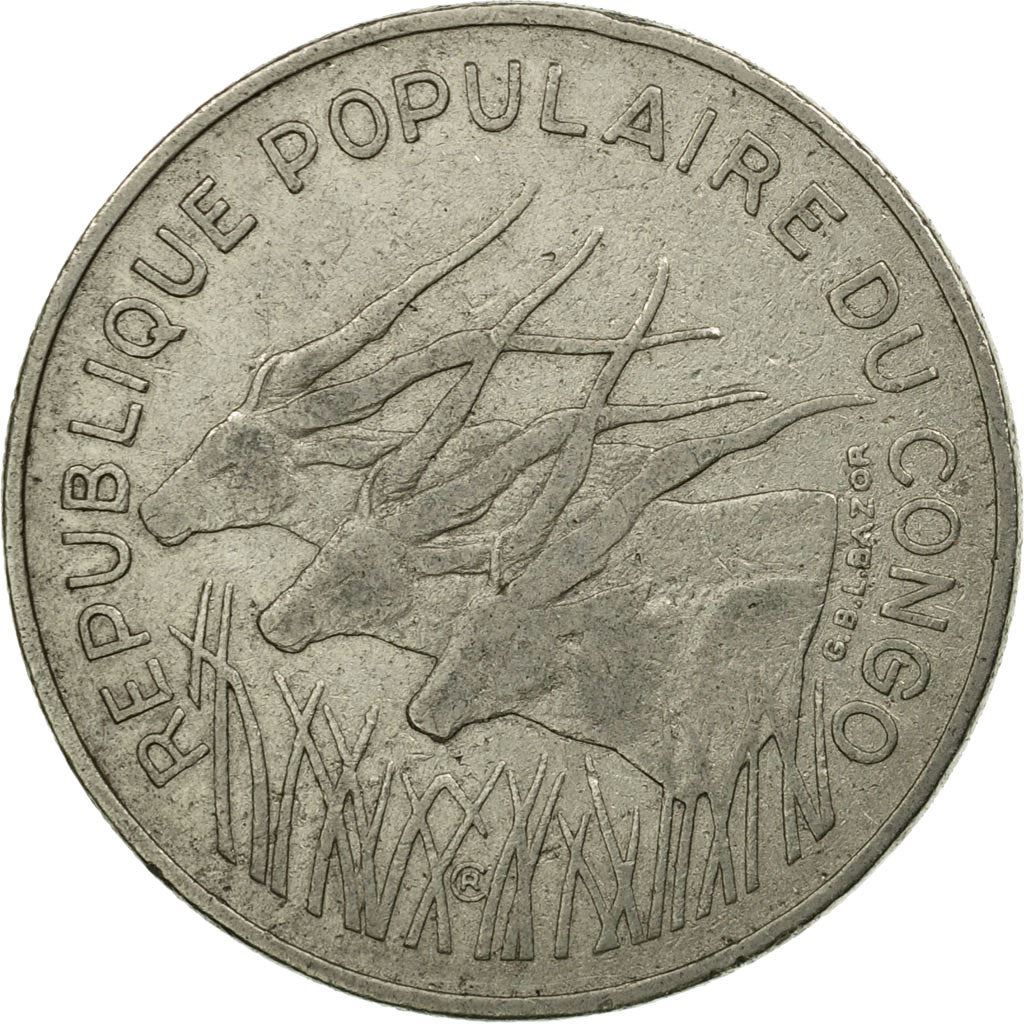 Republic of The Congo | 100 Francs Cfa Coin | Giant Elands | Km:1 | 1971 - 1972