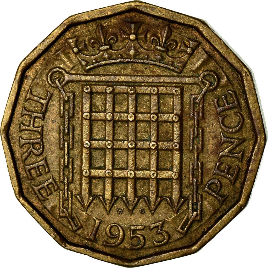 United Kingdom | 3 Pence Coin | Elizabeth II | Km:886 | 1953