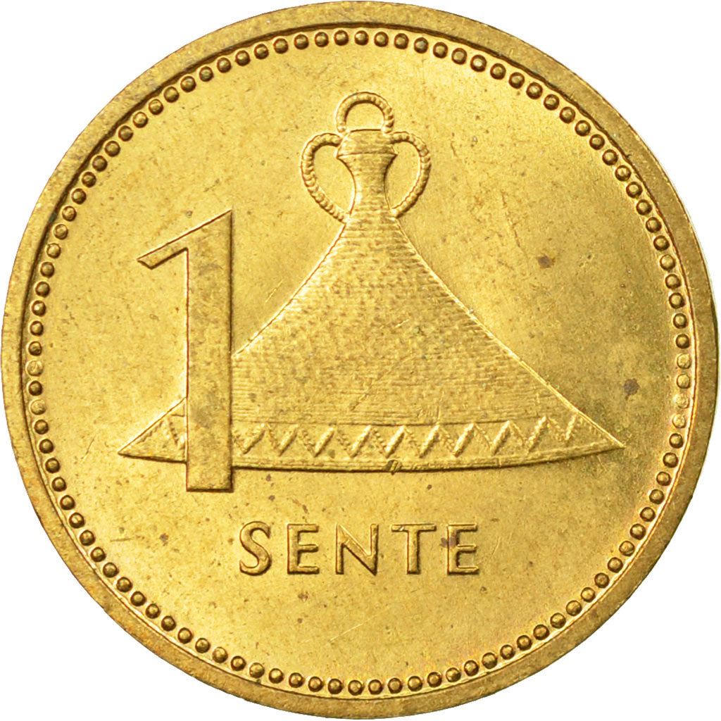 Lesotho | 1 Sente Coin | Basotho hat | Km:16 | 1979 - 1989