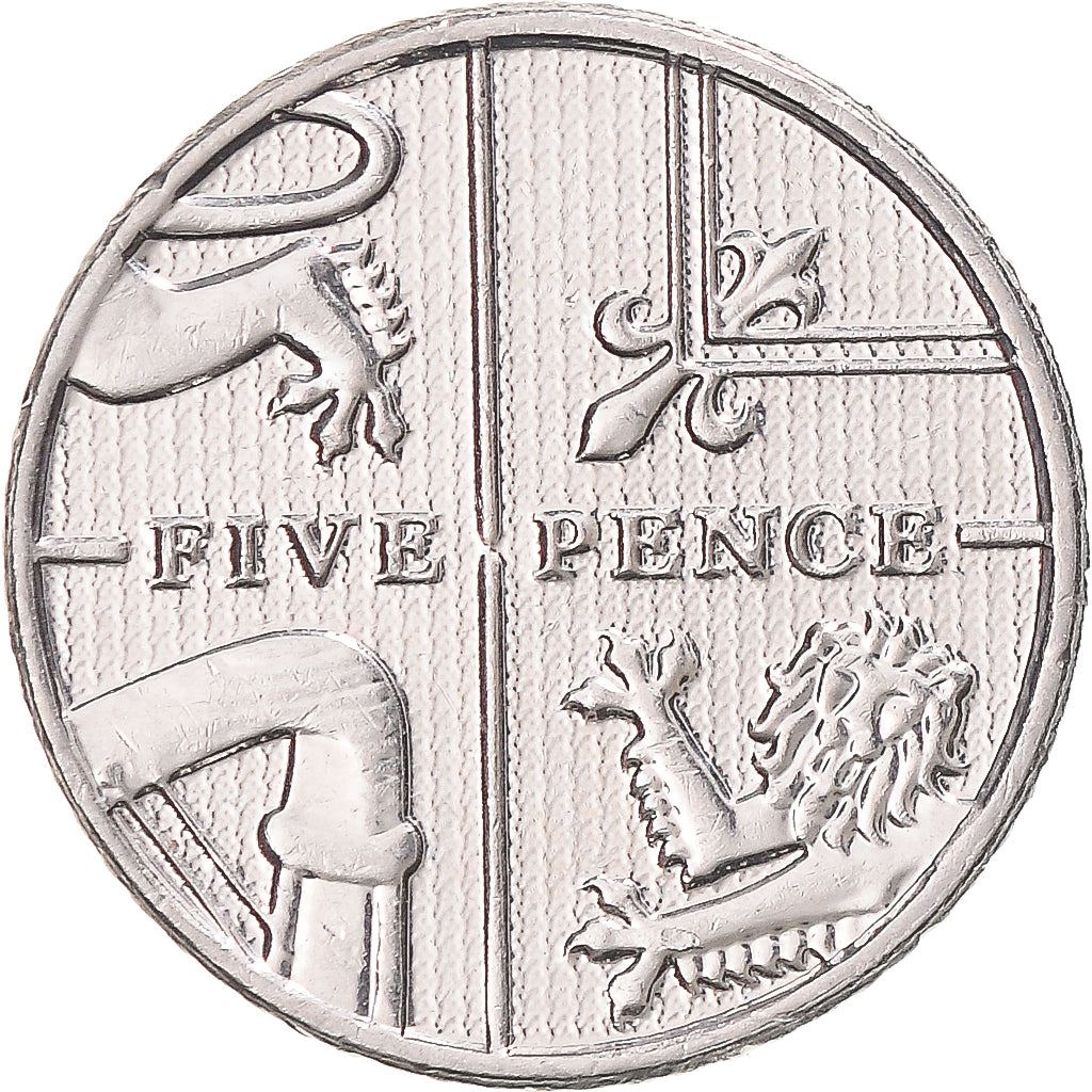 United Kingdom | 5 Pence Coin | Elizabeth II | Km:1334 | 2015 - 2022