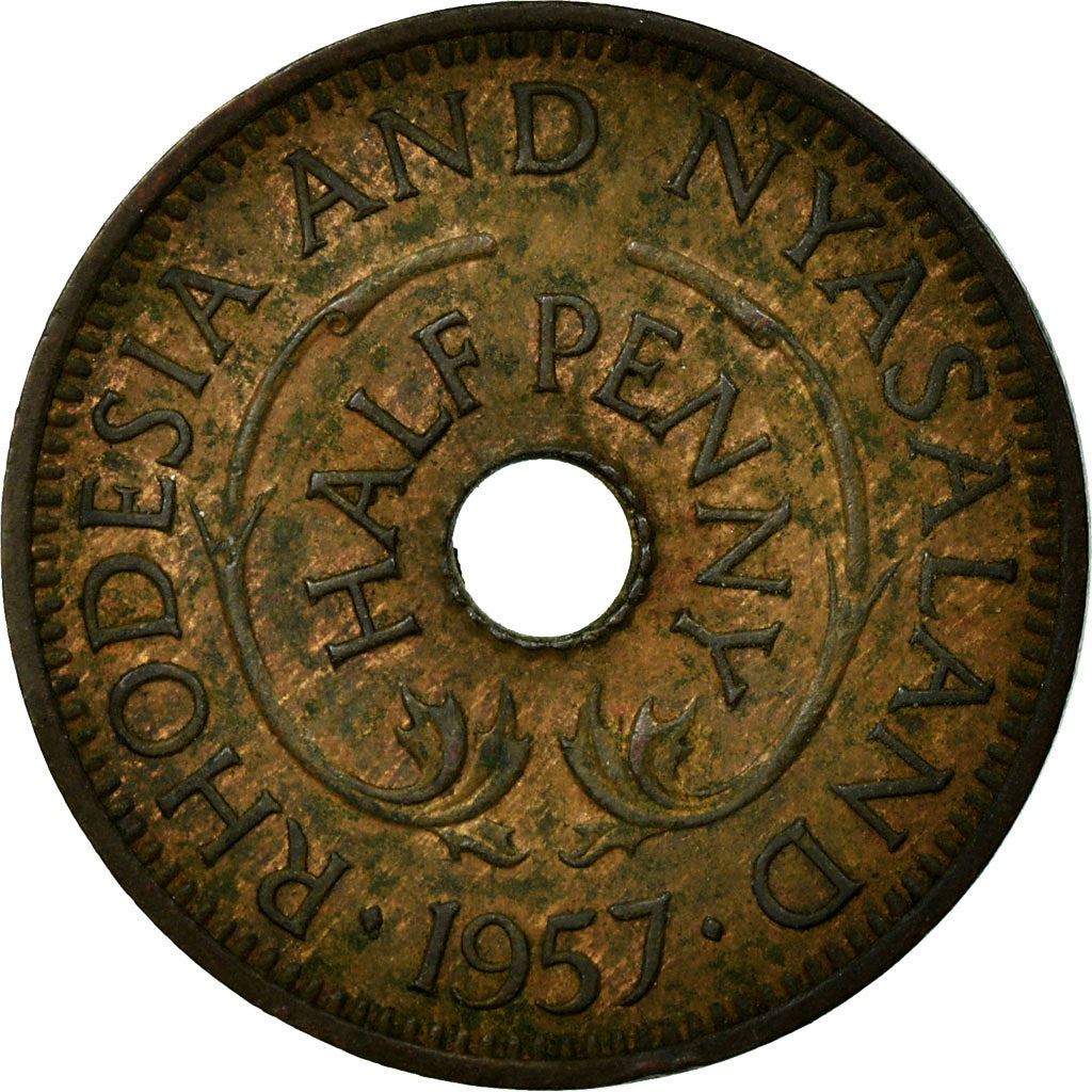 Rhodesia and Nyasaland | 1/2 Penny Coin | Giraffes | Km:1 | 1955 - 1964