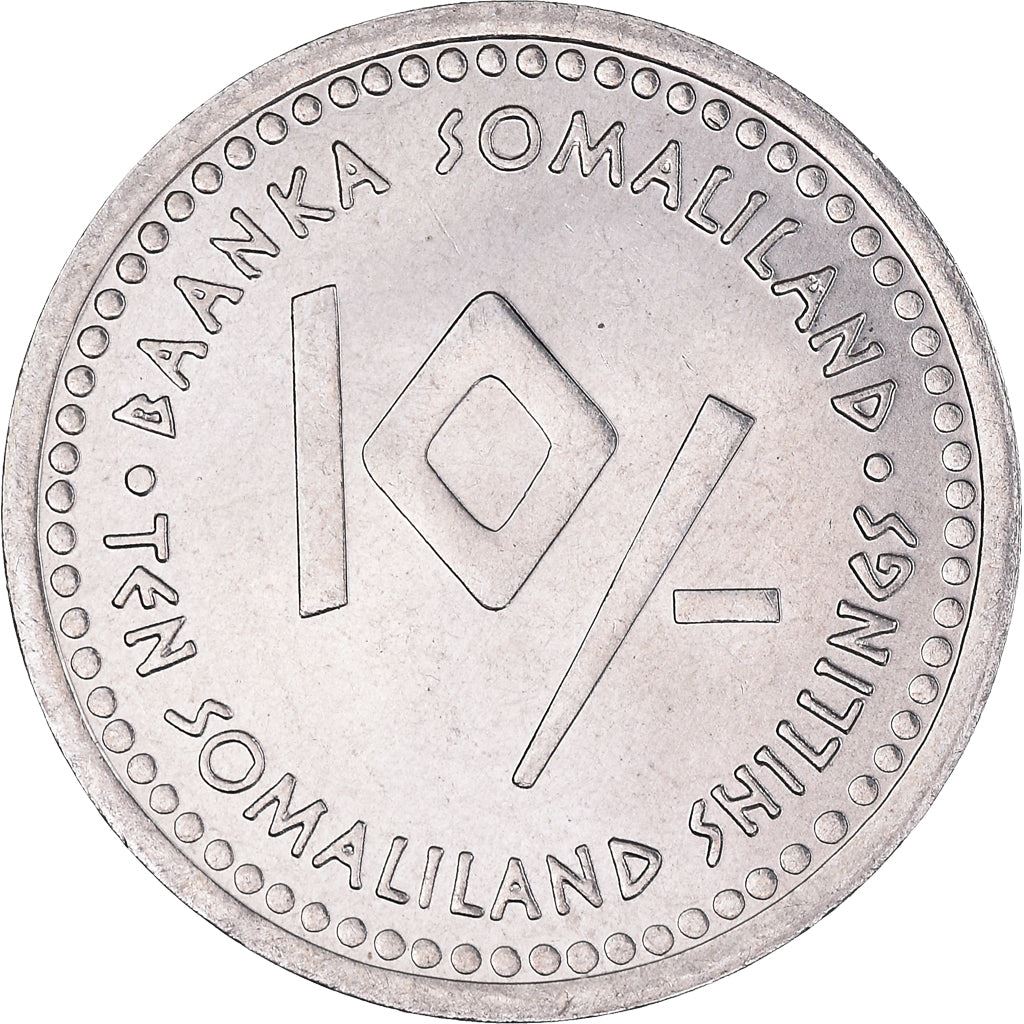 Somaliland | 10 shilling-mønt | Gemini | Rustfrit stål | KM:11 | 2006